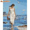 RUOPOTY Frameless Lady Picture Paint By Numbers Figure Painting By Numbers HandPainted Acrylic Paint ON Canvas Wall Art