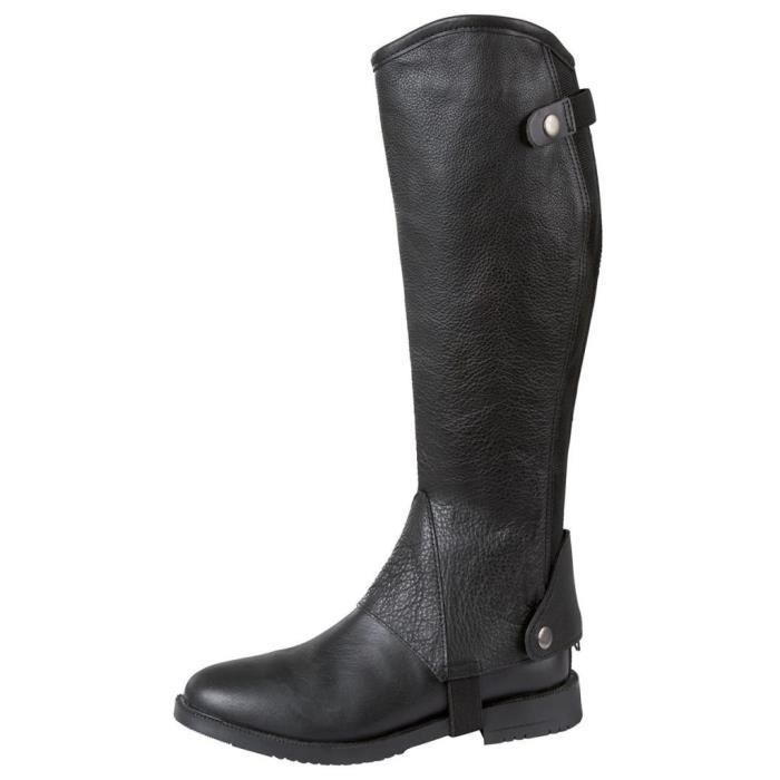 Chaps pour bottes d'équitation Elasto - Kerbl - Cuir souple - Taille XL - Noir