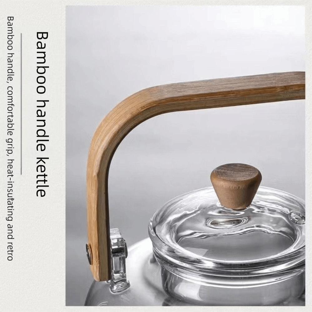 With Handle Japanese Style Teapot Transparent Flower Tea Kettle Fluent Glass Tea Pot  Home Use