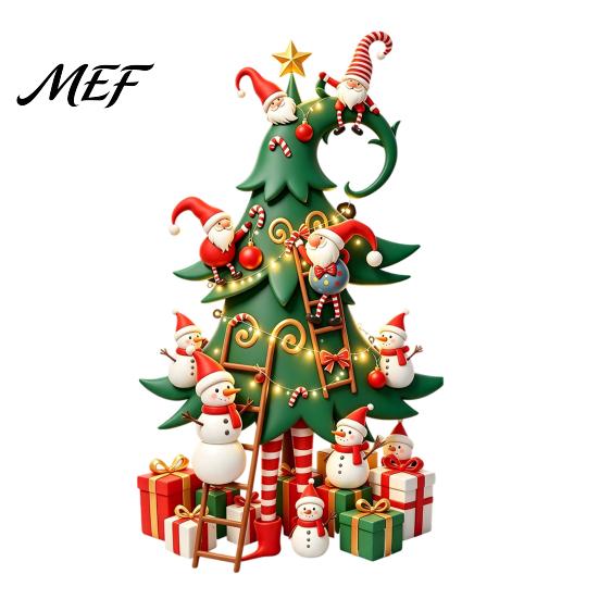 Christmas Gift for Friends And Family Tree Window Stickers with Gnome Snowman, Removable Glass Stickers, PVC DIY Scene Layout Waterproof