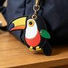 Keychain Pendant Imitation Leather Colorful Toucan Shape Key Chain with Universal