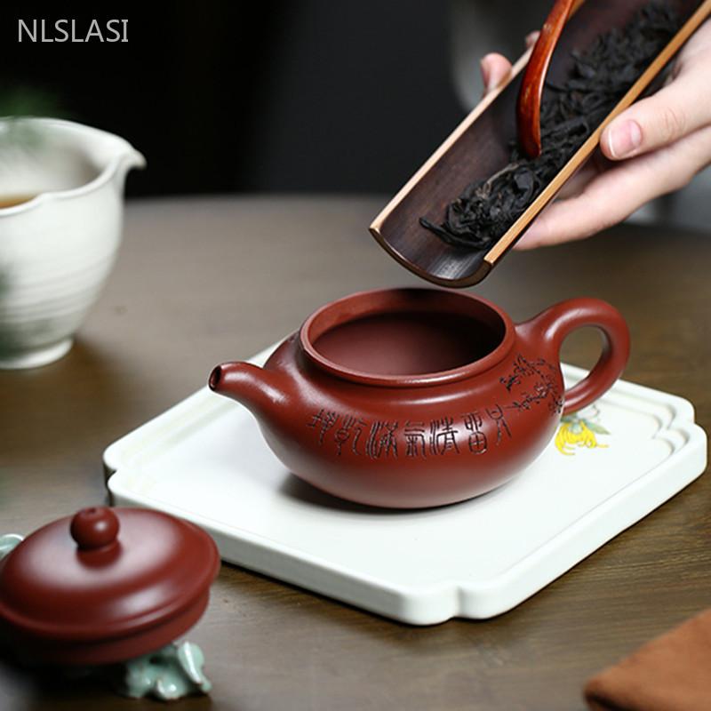 250m Chinese Yixing Purple Clay Teapot Handmade Dahongpao Beauty Pot Customized Home Filter Tea Infuser Tea Ceremony Accessories