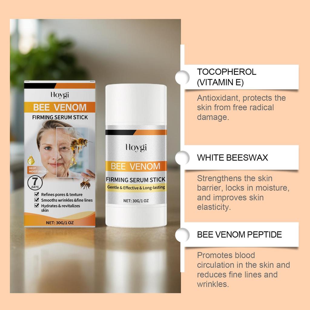 Hoygi Bee Venom Firming Essence Stick Nourish & Lift Skin Elasticity Moisturize & Emollient Facial Firming Skin Care Essence