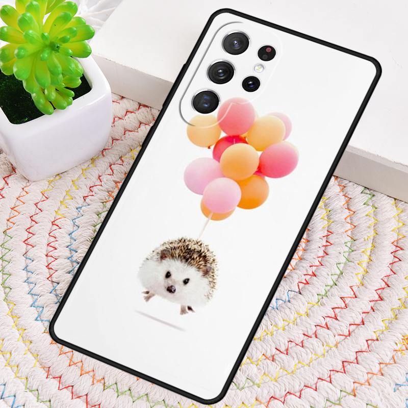 Hedgehog and Balloon Silicone Phone Case For Samsung Galaxy Note 10 Pro S26 S25 S24 S23 S22 S21 Plus S25Ultra Capa Cover