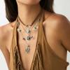 Ingemark 3Pcs/Set Ethnic Cactus Cowboy Hat Cross Pendant Choker Necklace for Women Boho Adjustable Chain Party Neck Jewelry Gift