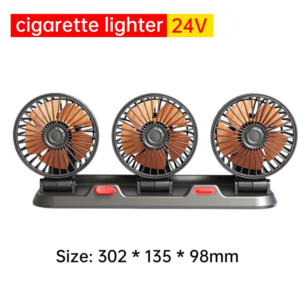 USB/12V/24V Fan Car Fan Automotive Electric Fan Universal 3/2/1 Head Summer Cooling Fan Car Accessories Auto Electronic Products
