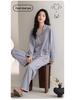 Damen Pyjama langärmlig aus reiner Baumwolle mit Brustpolstern - Vielseitig für Frühling, Herbst, Winter Homewear oder Oberbekleidungsset 2025.