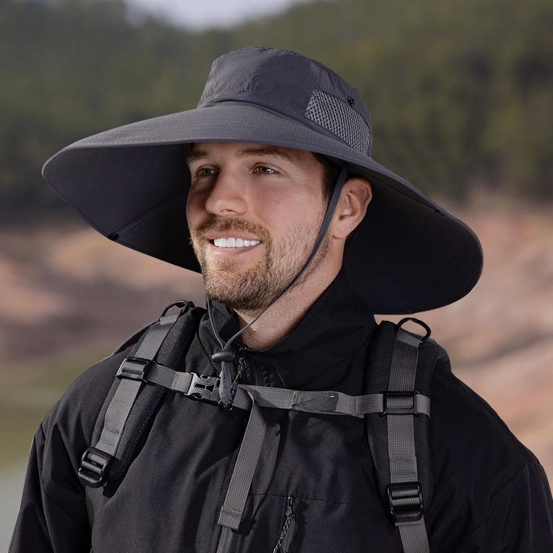 Summer Sun Protection Wide Brim Fisherman Hat For Men Outdoor Fishing And Hiking