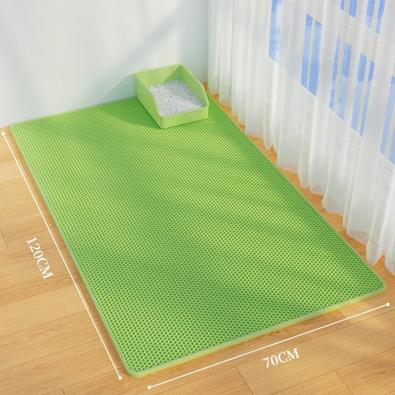 Extra Large Non-Slip Cat Litter Mat - Anti-Tracking, Anti-Splash, Scratch-Resistant, Double Layer, Leak-Proof Sand Control.