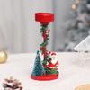 Festive Christmas Tree Candle Holder with Santa and Snowman Decorations Ideal Holiday Centerpiece for Home and Party Tabletop