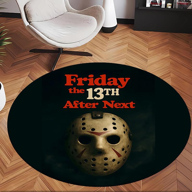 Friday The 13th (1) Round Office Rug Decorative Floor Rug for Office Bedroom Living Room and Home Space