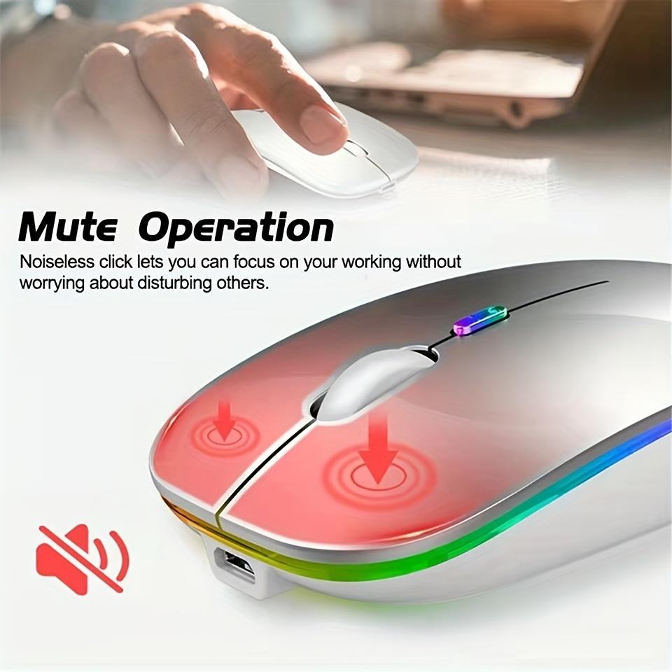 USB 2.4GHz Wireless Dual Modes Bluetooth Mouse Rechargeable Mice RGB Backlit Ergonomic Mouse Silent Click For PC Laptop Computer