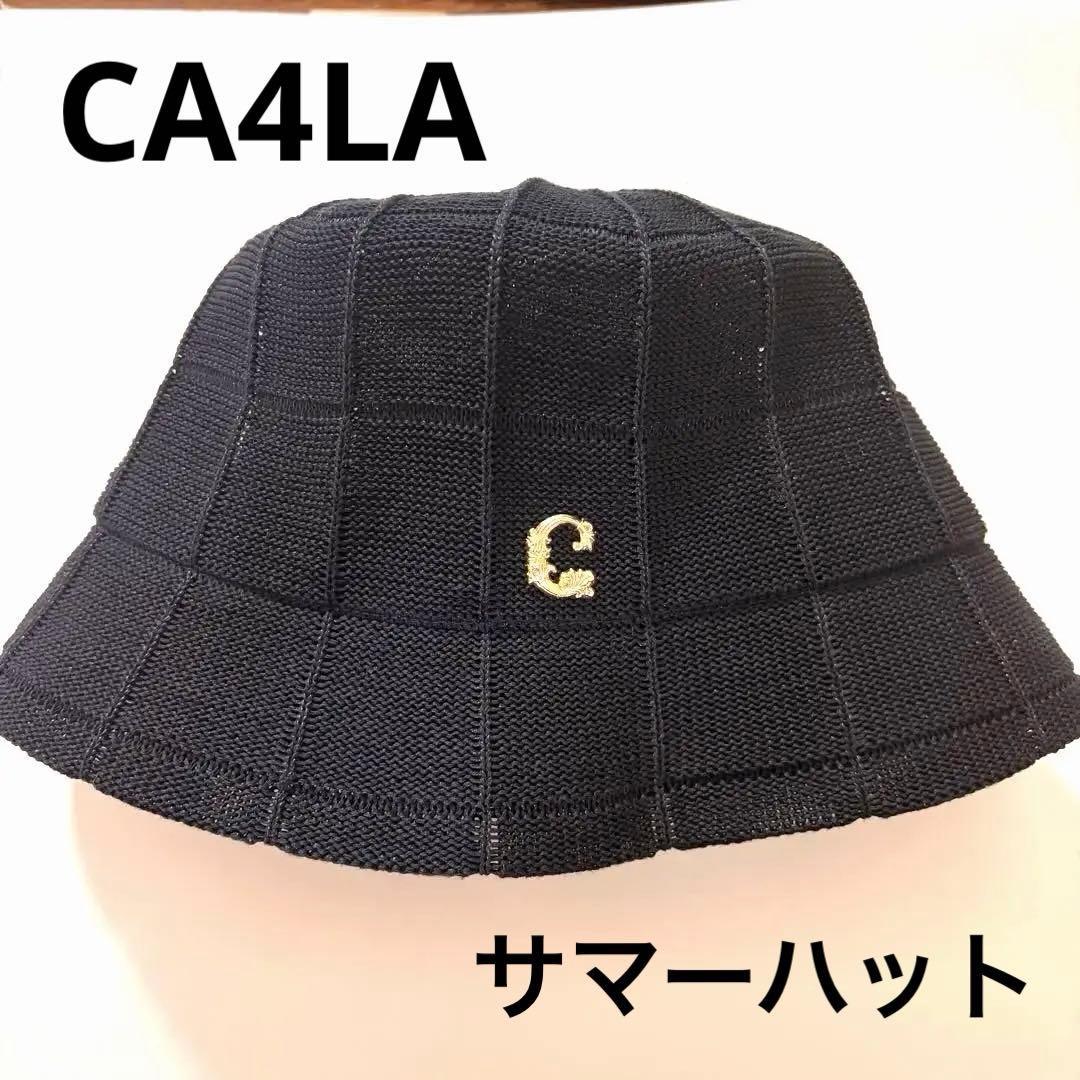 Used CA4LA Bucket hat with initial charm black check