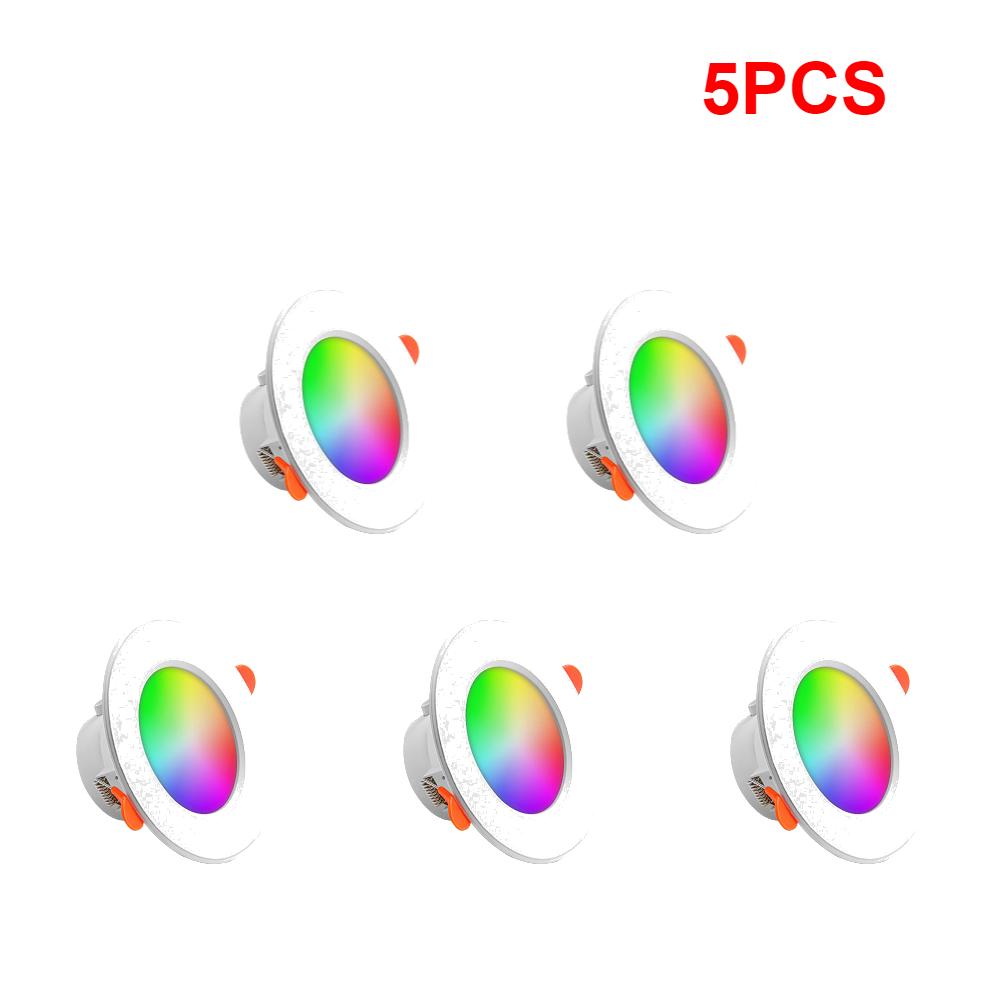 1-10PCS Smart Downlight Bluetooth Colorfull LED Lamp Bulb Recessed Round Light Smart Home Luminaire RGBCW/CCT Dimmable 10W