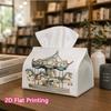 1pc, 2d Flat Printing, Tissue Box Classic Romantic Easter Tissue Box Cover- Featuring a Carousel Horse Design, Durable Fabric Multi-Purpose Organizer