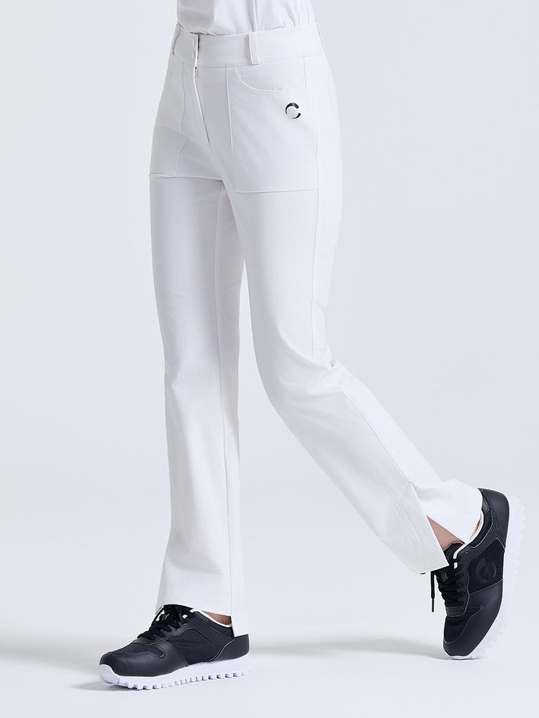 CHALLENGER Women'S Slit Point Bootcut Pants White