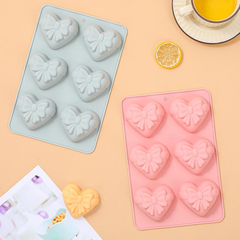 Heart Bow Silicone Mold for 3D Chocolate Cake Fondant Candy Sugar Craft Multi Use Baking Tool