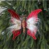 Sparkling Glitter Christmas Butterflies Ornaments Reusable Elegant Flocked Butterfly Decoration Colorful Design