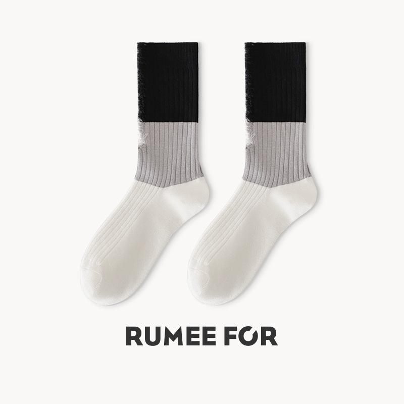 5 Pairs of Female Spring and Summer Personality Match Color Trend In The Tube Stack Socks