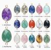 Natural Crystal Stone Charms Faceted Waterdrop Connector with Brass Findings Golden for Necklace Bracelet Jewelry Making DIY