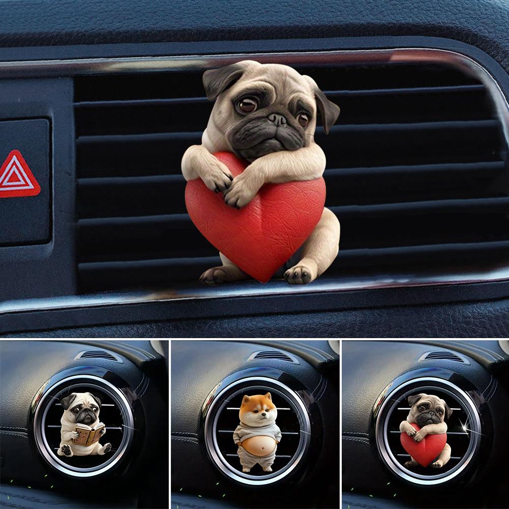 Car Dog Air Freshener Diffuser Outlet Vent Perfume Clips Air Outlet Aroma Diffuser Ventilation Clip Car Interior Decoration