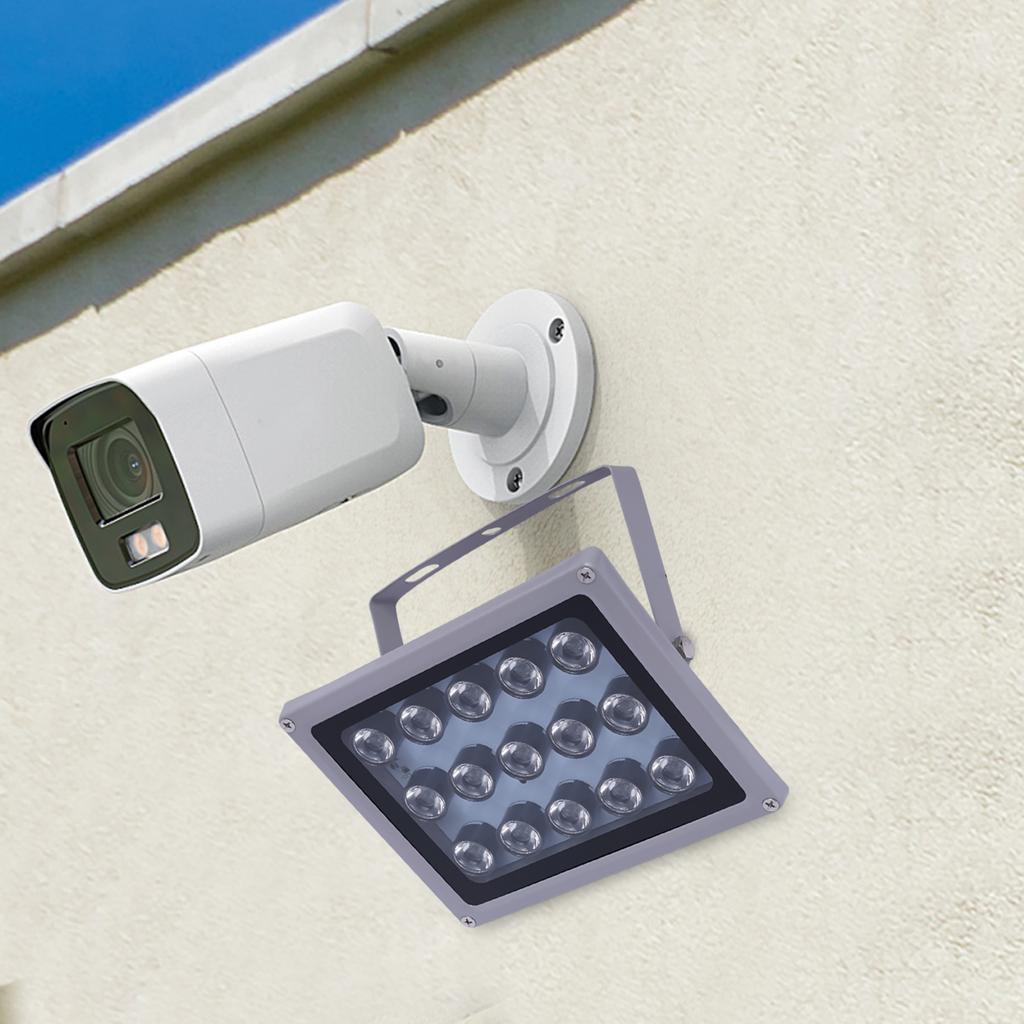 12V 15 LED Infrared Illuminator Light, IR Night Vision Lamp for Security Camera, Wide Angle Illumination, Enhanced Night Vision