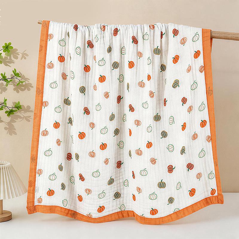 Grade A All-Cotton 6-Layer Baby Bath Towel - Soft, Absorbent, Printed Gauze for Newborns