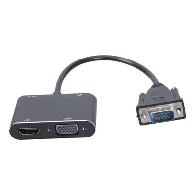 VGA zu VGA Adapter, 1080P VGA Splitter 1 Eingang 2 Ausgänge für Computer Desktops Laptops Computer Monitore Projektoren