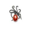 1Pc Colourful Diamonds Gemstones Octopus Brooches, Reiki Healing Crystal Amethyst Agate Opal Gemstone Brooch Pin, Energy Natural Stone Brooch Jewelry