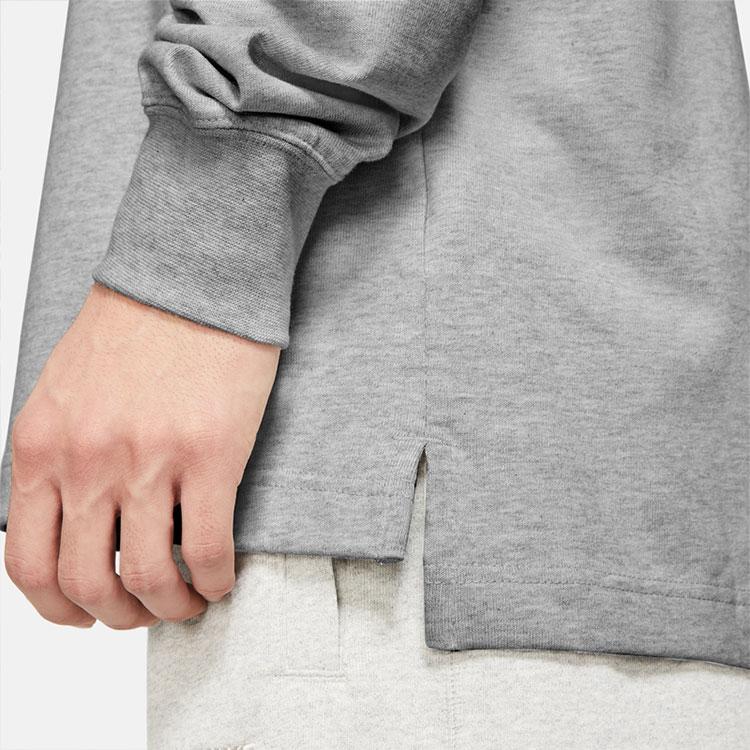 Nike Contrast Logo Long Sleeve Polo Shirt Men Tops Grey DD6180-050