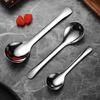316 Stainless Steel Round Spoon with Deep Head Soup Ice Cream Spoon for Home Dishwasher Safe Rust-Proof Non-Slip Polished Camping Kitchenware