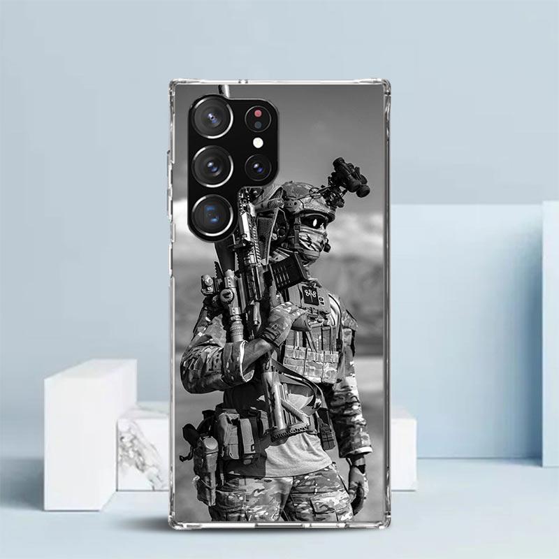 Military Army Special Forces Soft Cover for Samsung Galaxy S25 Edge S26 S24 S23 Ultra Phone Case S22 S21 Plus S20 FE Print Patte