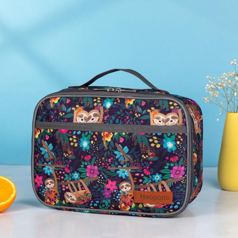 New Fashion Leopard Print Lunch Tote Bag Printed Student Bento Box Carrier Meal Bag for School Office