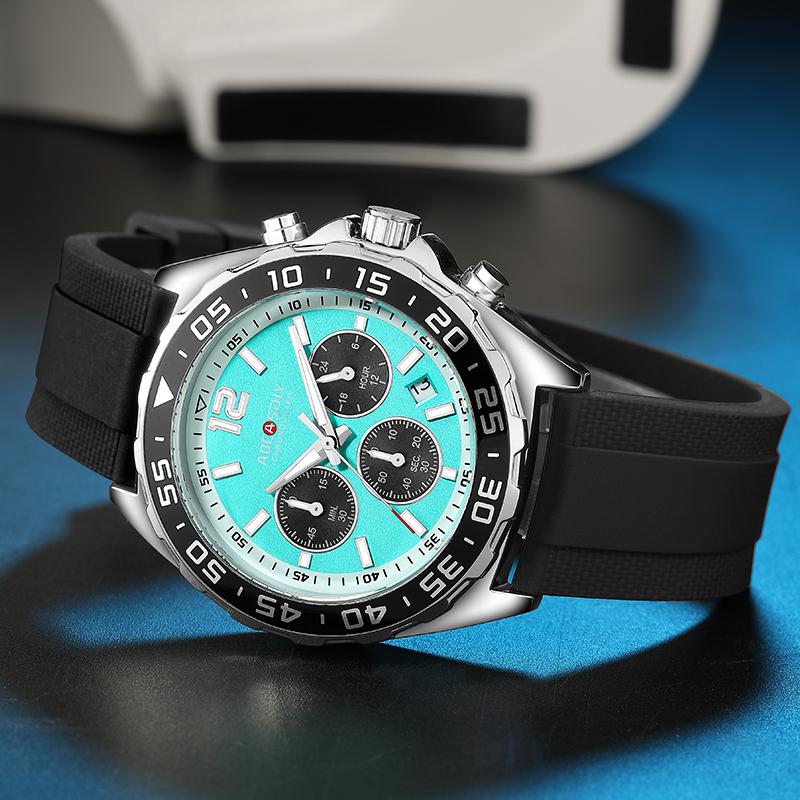 Mode Datum Quarz Herrenuhren Luxus Herrenuhr Chronograph Sport Herren Armbanduhr Relogio Masculino