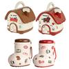 Cartoon House Piggy Bank with DIY Sticker Coin Cash Storage Jar Container Children Money Saving Box Decoration Boys Girls Gift
