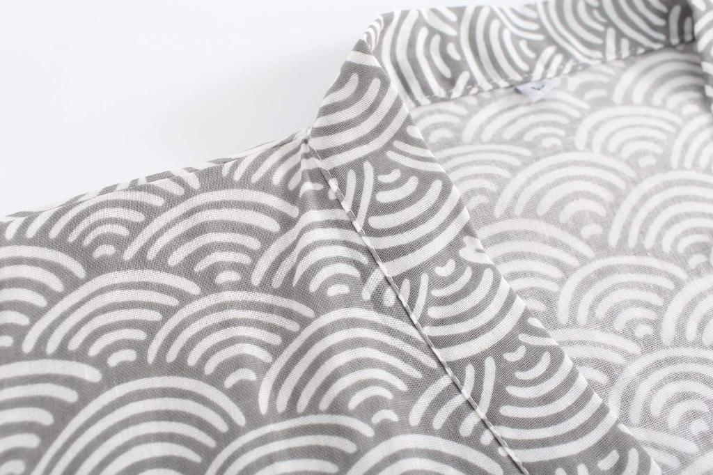 SISOFTLY Gauze Jinbei with Wave Plus Perfect for Day or Haori Style Summer and Fireworks Festival Wear Seigaiha Men's Pattern, Size, Father's