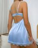 Satin Lingerie Sleepwear For Women With Lace Backless Design For Home Use