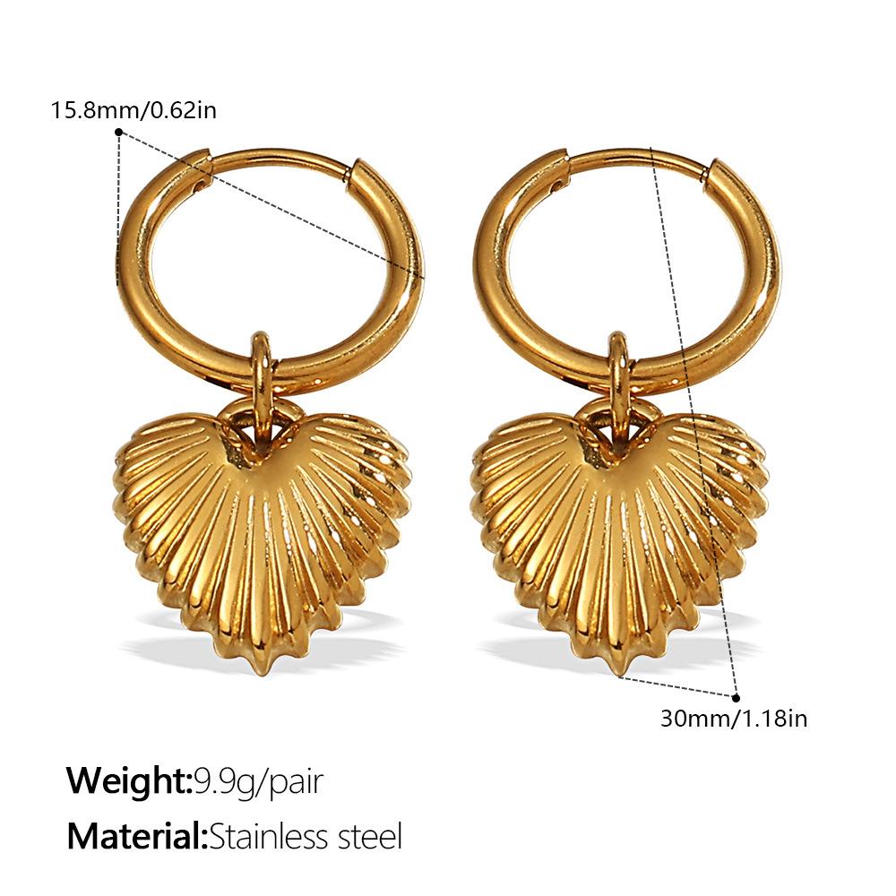 

Love hollow inlaid imitation pearl earrings stainless steel niche cold wind high-end earrings women