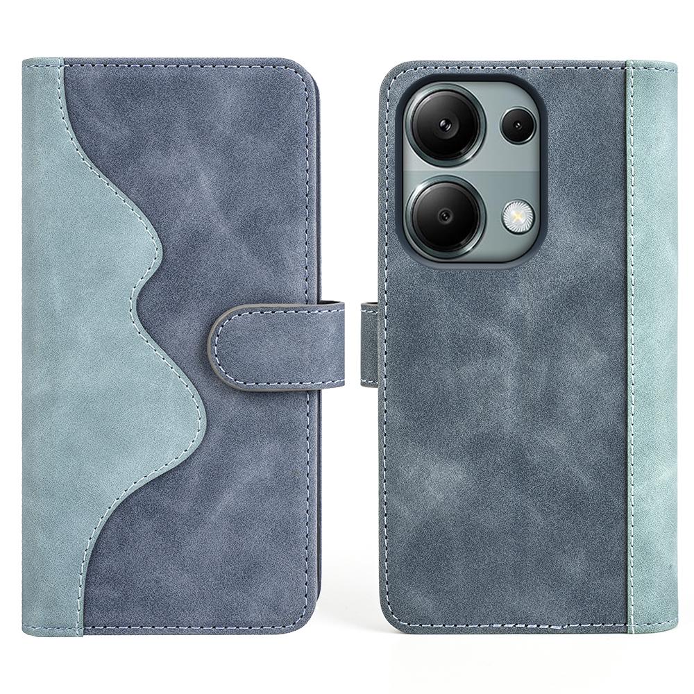 

For Xiaomi Redmi Note 13 Pro 4G/Poco M6 Pro 4G Wallet Case Color Splicing Phone Leather Cover D