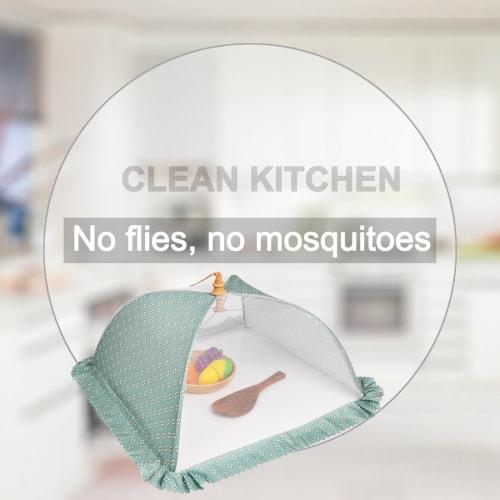 DEWEL Food Cover, Foldable, Washable, Kitchen Umbrella, Fly Screen, Square, Insect and Dust Repellent, Stylish Kitchen Umbrella, 41.5 x 41.5 cm (Green