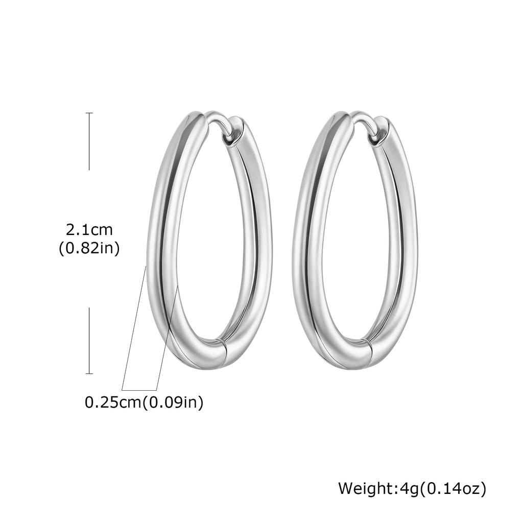 Minimalist Stainless Steel Hoop Earrings For Women, Geometric Oval Heart Gold Plated Huggies Earrings, Chic Jewelry Gift