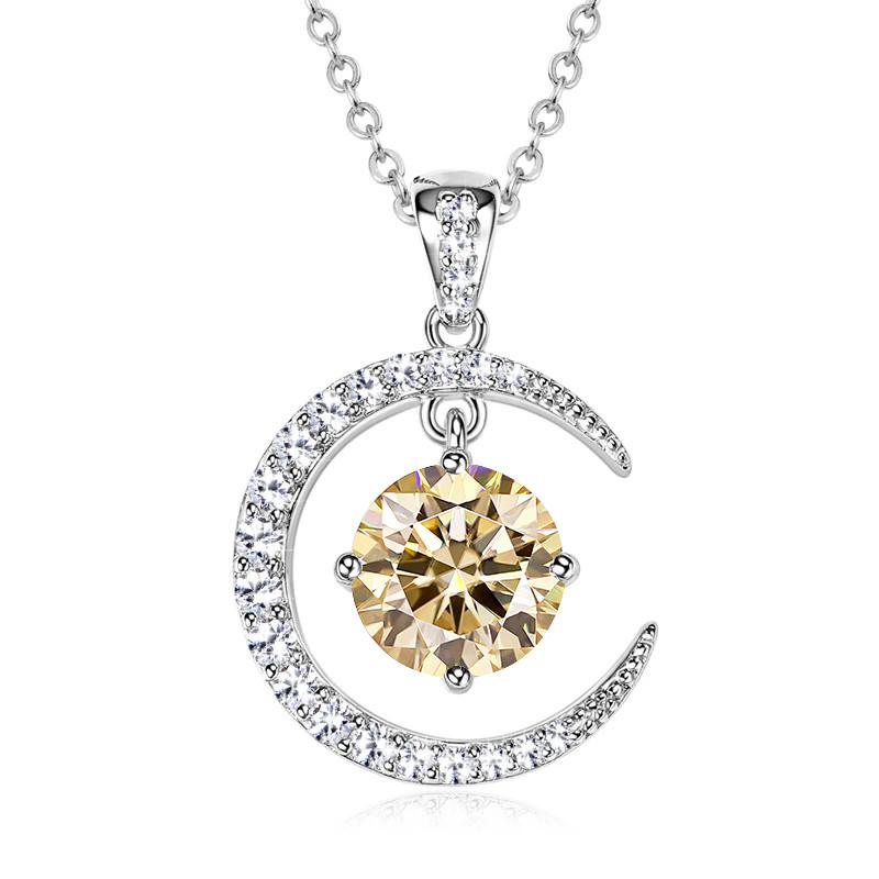 Sterling Silver Moissanite Necklace for Women High-end Design Pendant Niche Smart Clavicle Chain Female Fine Jewelry