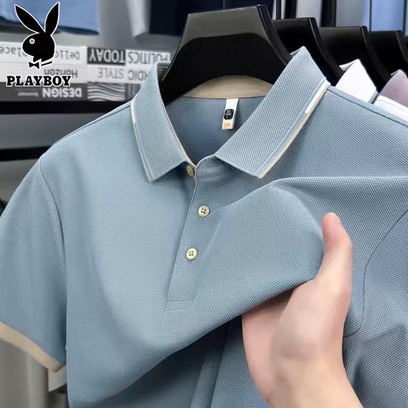 PLAYBOY Men's Cotton Breathable Polo Shirt