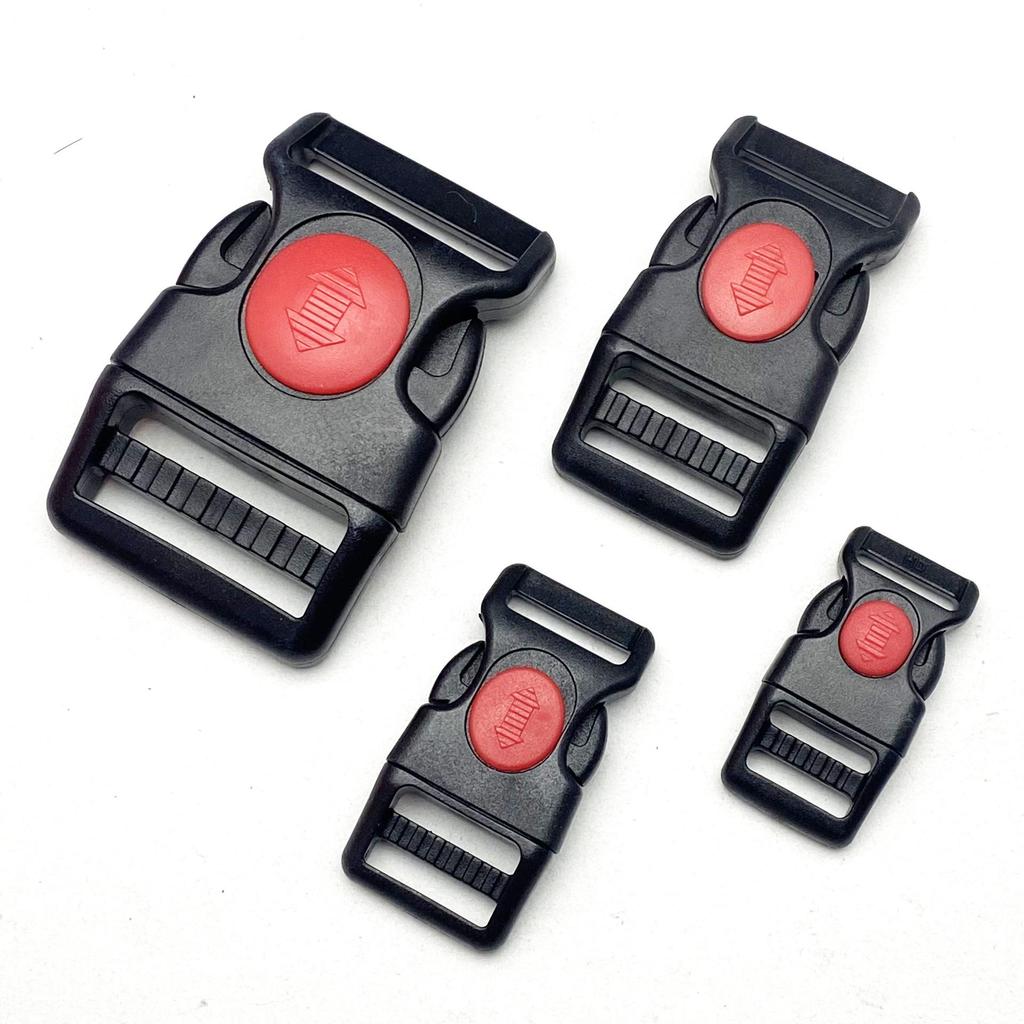 Adjustable 15-38mm Red Dot Snap Fastener Slide Lock Buckle for Pet Collars and Helmets