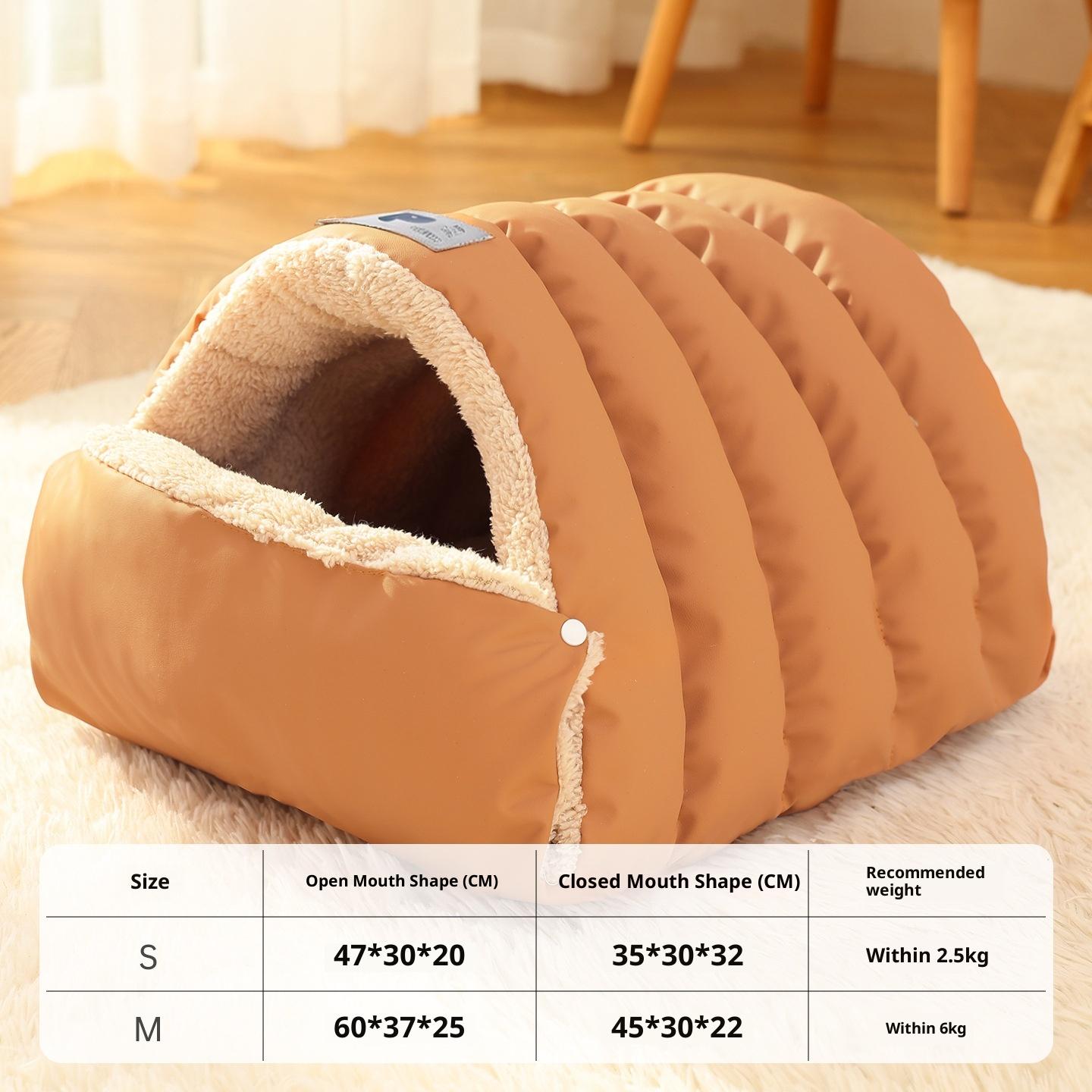 Closed sleeping bag cat nest Foldable Pet House Deep Sleep Cat Bed Foldable Removable Washable Pet Sleeping Bed for Small Dog 47x30x20cm