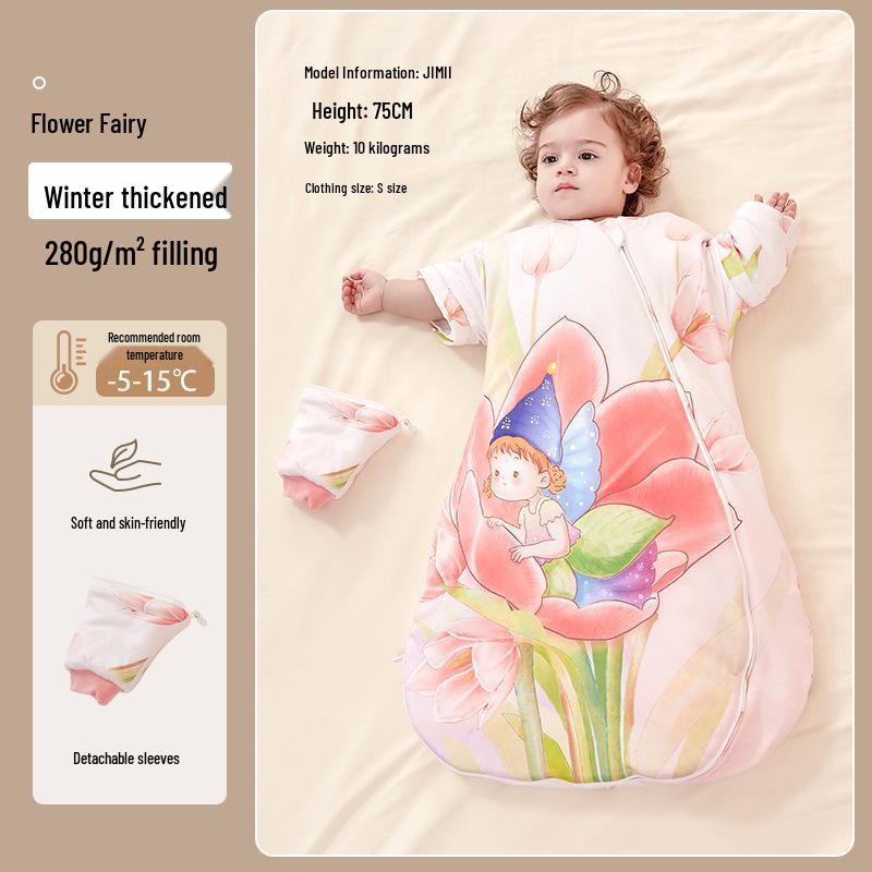 Beikoo Baby Sleep Bag: All-in-One Anti-Kick Quilt, Pure Cotton, Temperature Regulating, for Spring/Autumn/Winter, A-Class Pajamas.