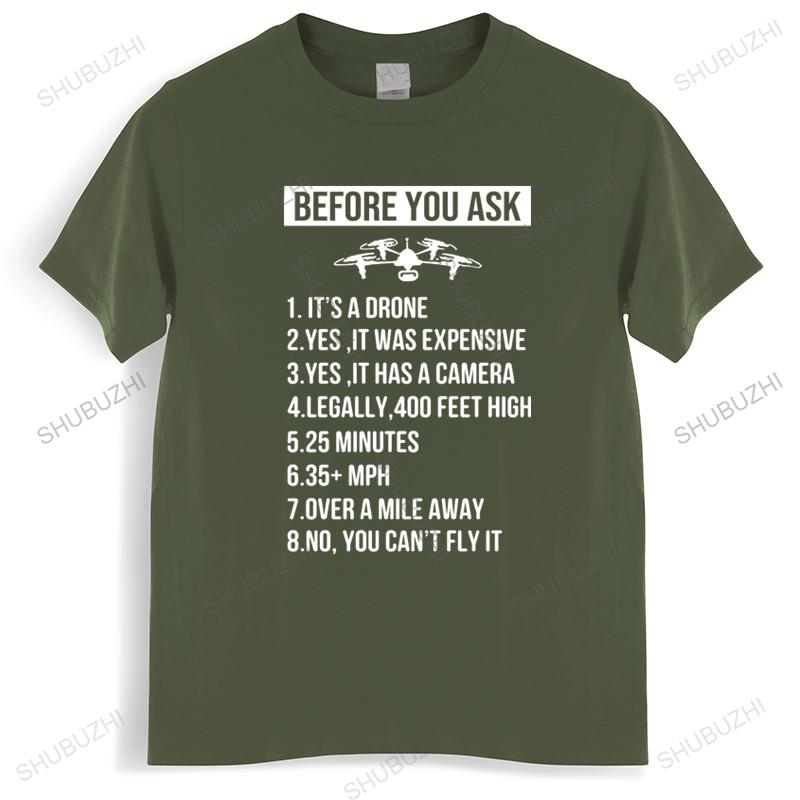 Tshirt Men Cotton Tops Drone Pilot Gift, Drone T-Shirt, Commercial Drone Pilot Drone Operator Shirt Black Men T Shirt Euro Size