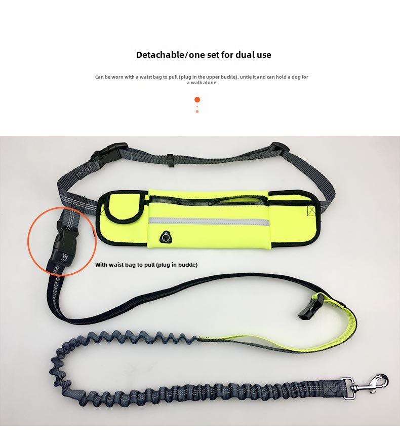 Pet Running Leash with Portable Waist Bag - Full-Function Dog Leash