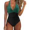 New European and American Swimsuit Women's Halter Sexy Cross-color Swimsuit