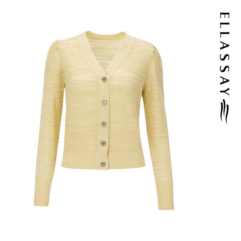 ELLASSAY Women's Elegant V-Neck Wool Blend Knit Top